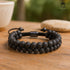 Kraftvolles Natursteinarmband mit Lavastein – doppelt geknüpft für Balance und Schutz, unisex Design.